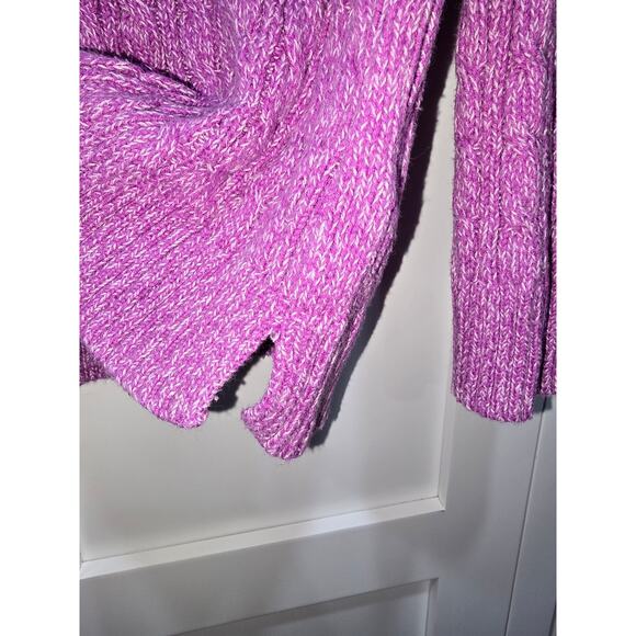 Croft & Barrow Purple Textured Cable V-Neck Sweater - Large - Picture 8 of 10